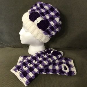 Crochet Winter Hat and Fingerless Glove Set